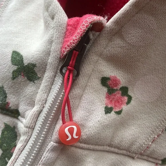 LULULEMON old school sz 4/6 scuba hoody SzM floral polka dot jacket zip up - Picture 6 of 8